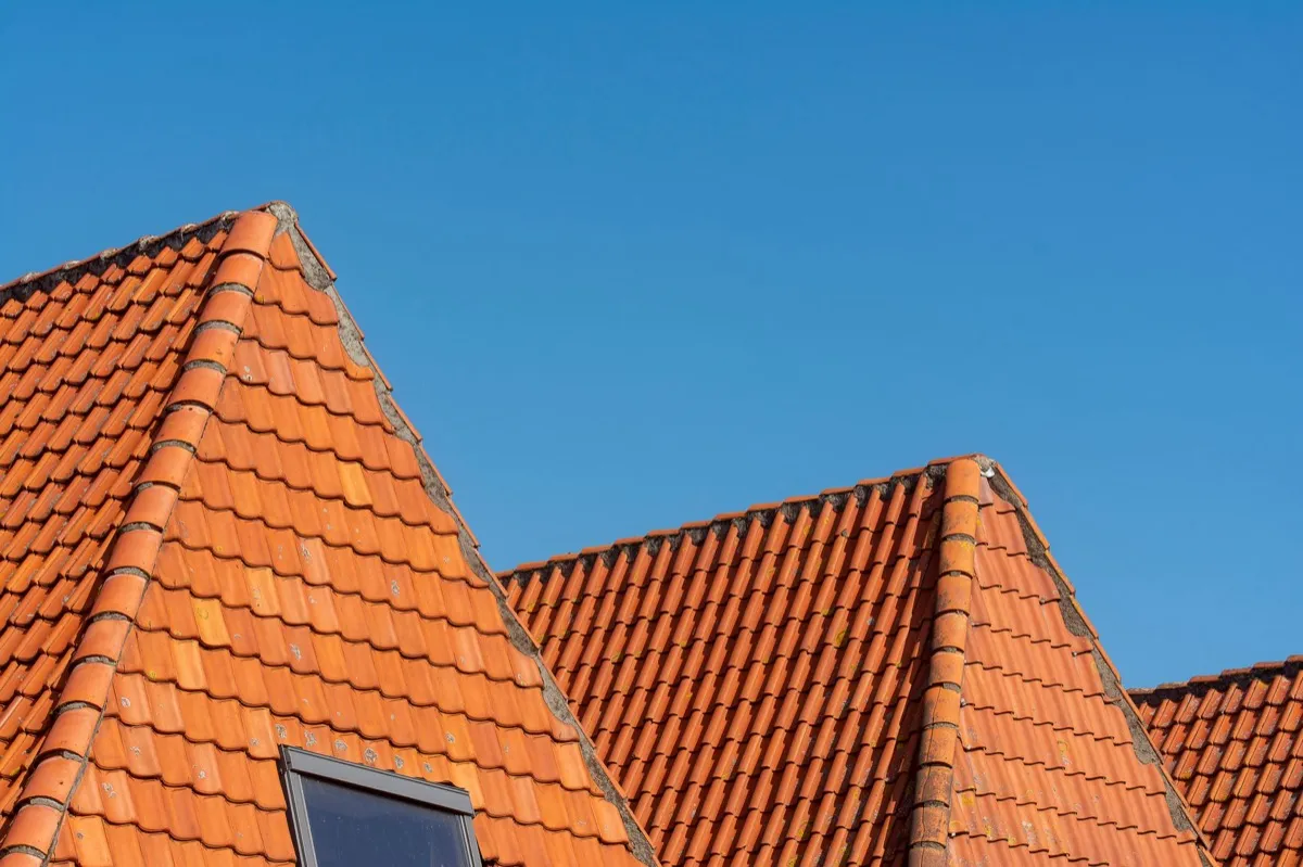 Clay barrel tile rooflines on homes in Summerville, SC